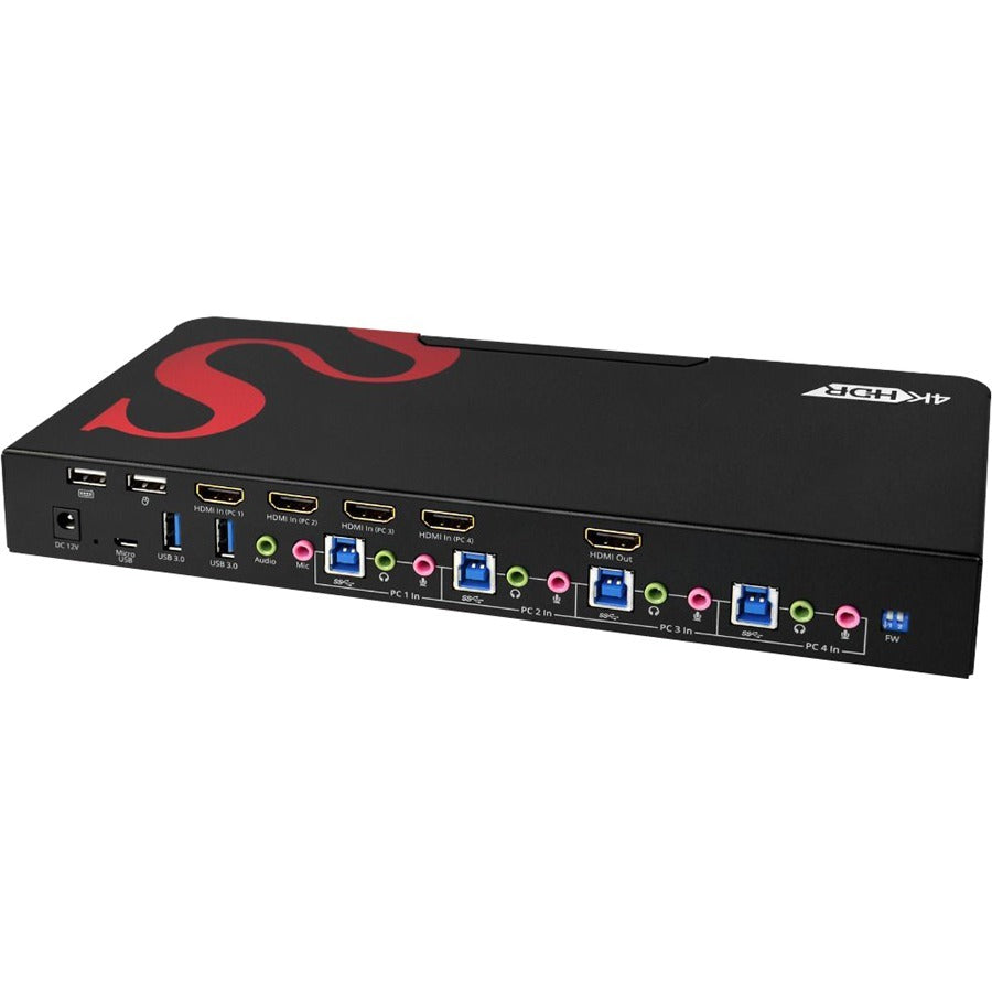 4-Port HDMI 4K HDR Smart Console KVM Switch - USB 3.0 Multi-Media Switch | TecISoft CE-H25611-S1