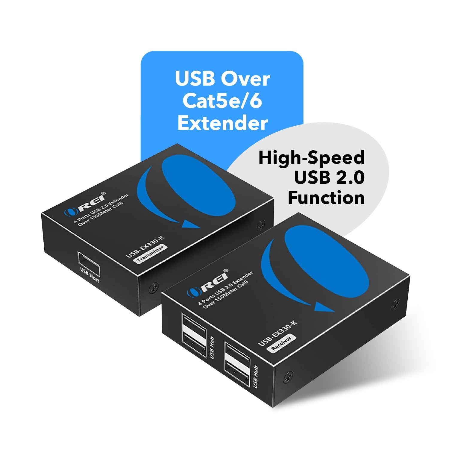 4 Port USB Extender Over CAT 6 Up To 330 Feet (USB-EX330-K)