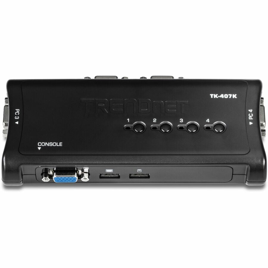 4 Port USB KVM Switch with Cables - VGA Computer Switching Solution | TRENDnet TK-407K