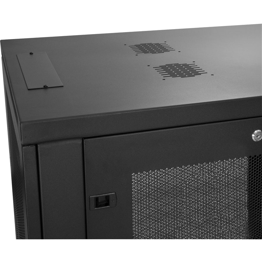 4-Post 24U Server Rack Cabinet, Lockable 19" Data Rack Cabinet RK2433BKM