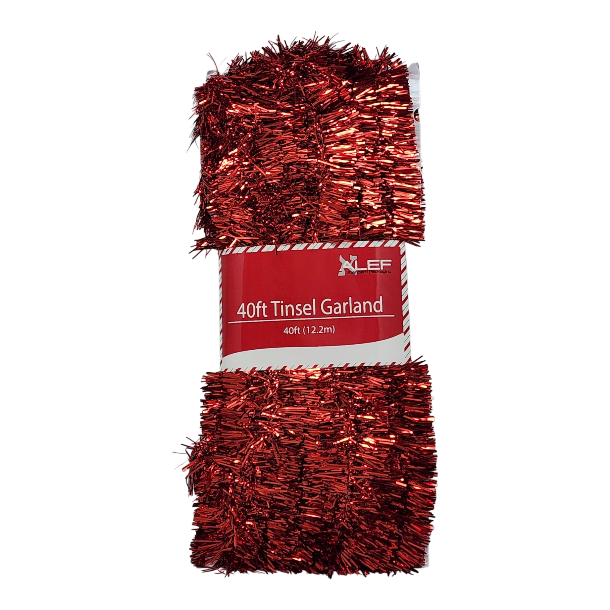 40 Feet Metallic Tinsel Garland - Red