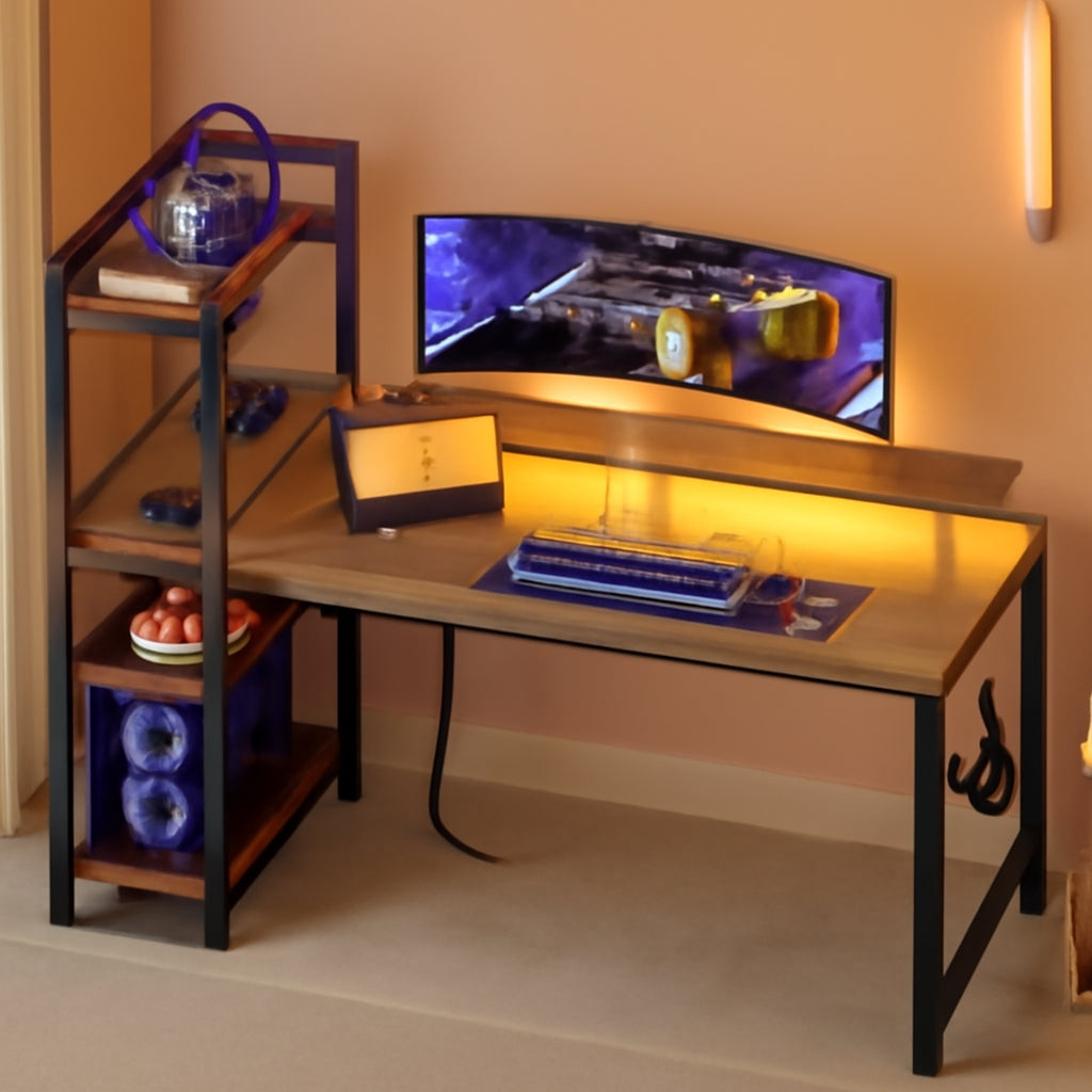 40 Inch Gaming Desk With USB Ports And Monitor Stand
