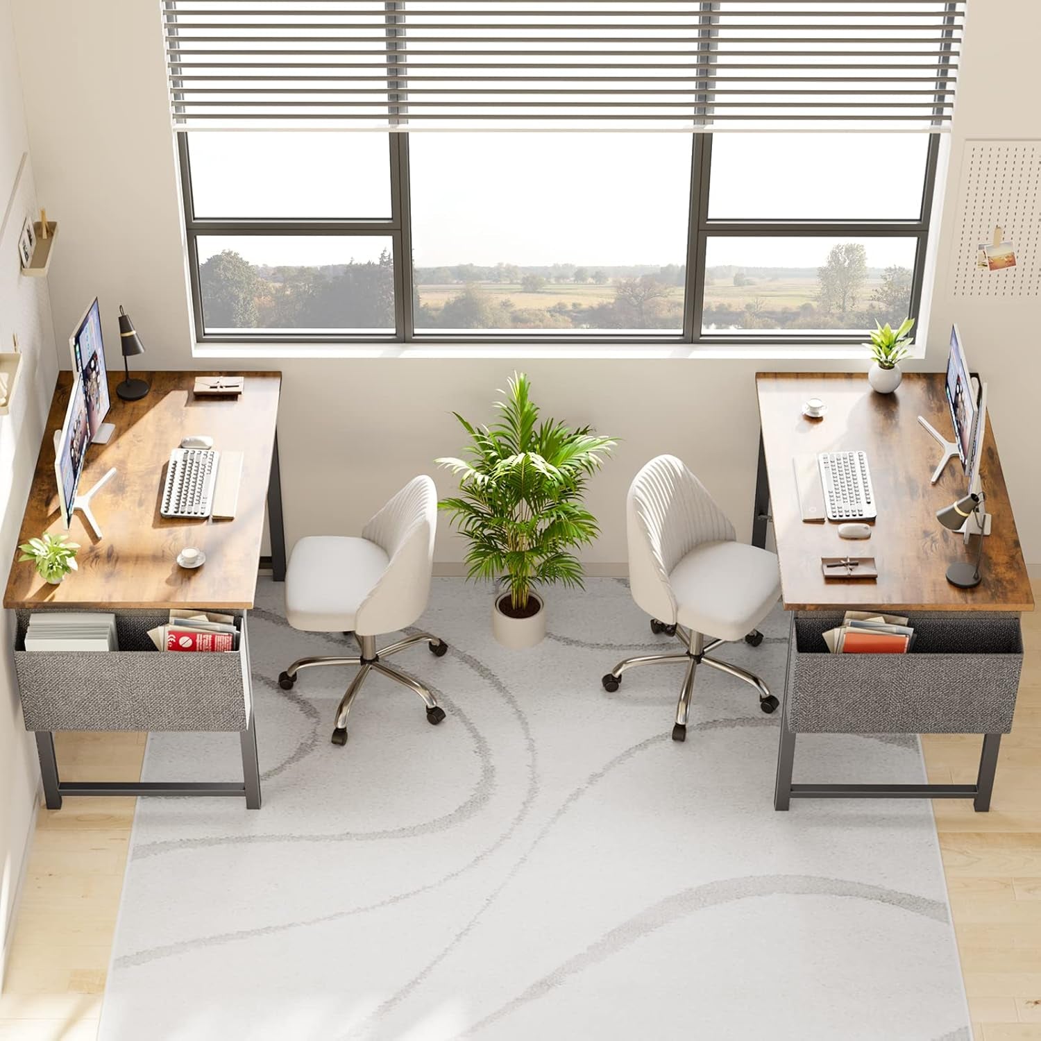 40 Inch Office Desk With Storage Bag For Home Office