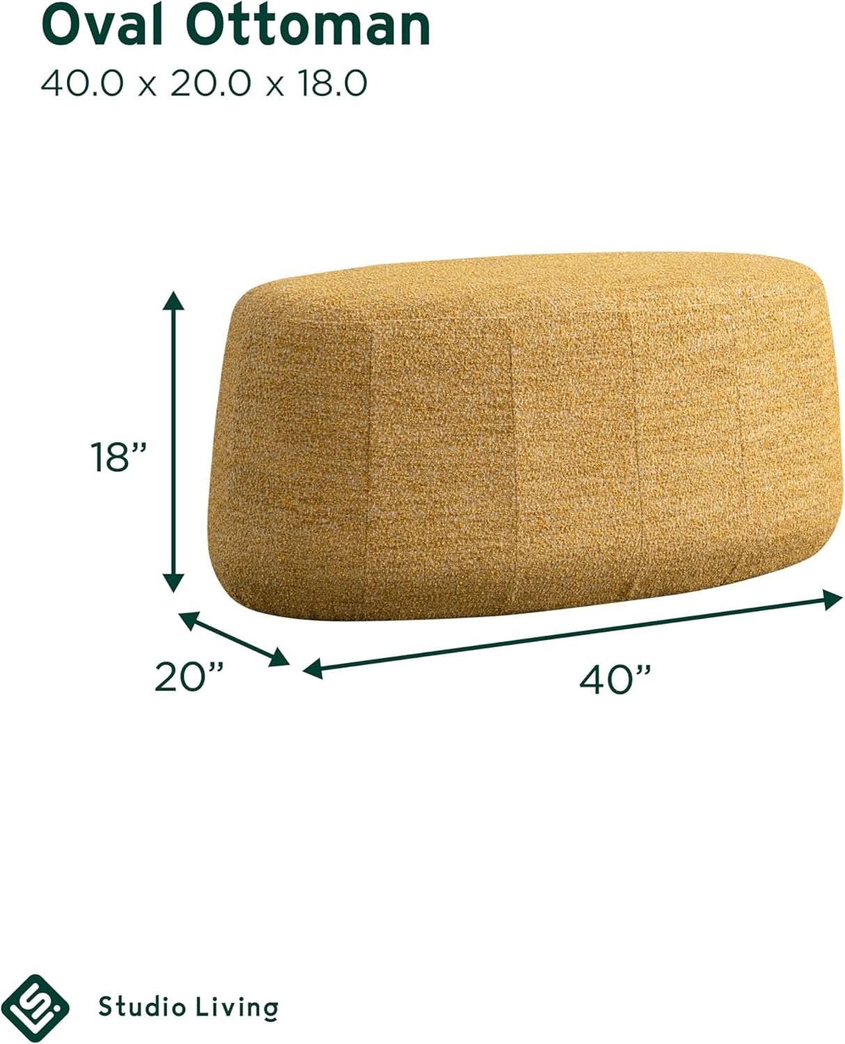 40-Inch Oval Upholstered Ottoman For Modern Living