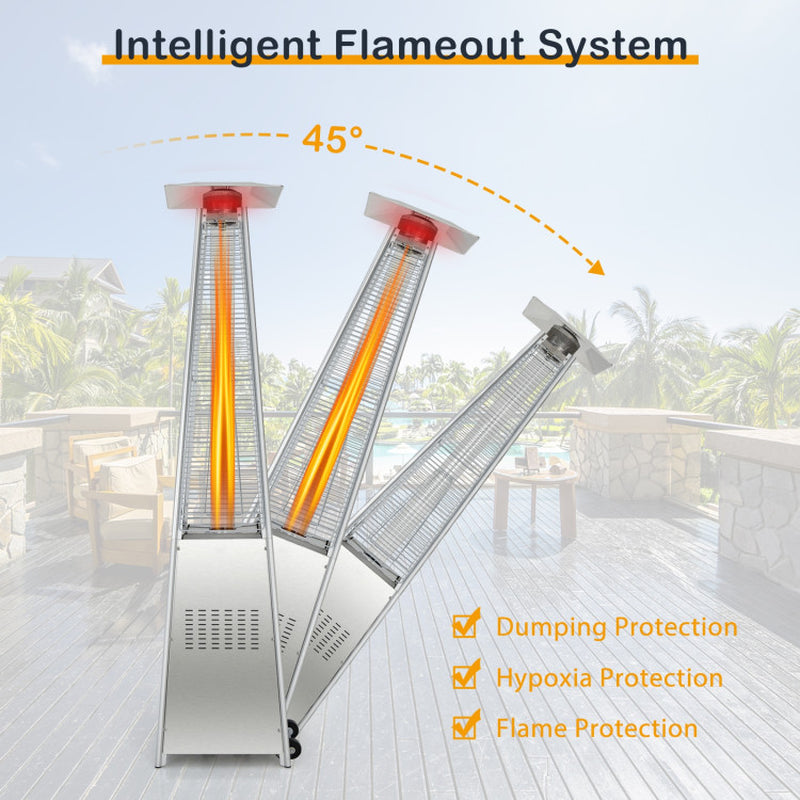 42000 BTU Pyramid Patio Heater With Wheels For Outdoor