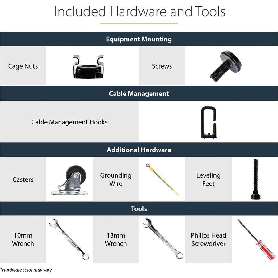 42U Mobile Open Frame Server Rack - Adjustable Depth | StarTech 4POSTRACK42