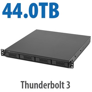 44.0TB (4x2.0TB NVMe + 3x12.0TB HDD) Flex 1U4 4-Bay Rackmount Thunderbolt Storage,