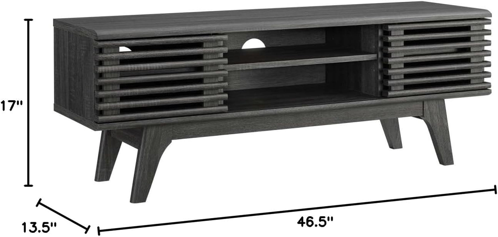 46-Inch Charcoal TV Stand Sleek Modern Wooden Console