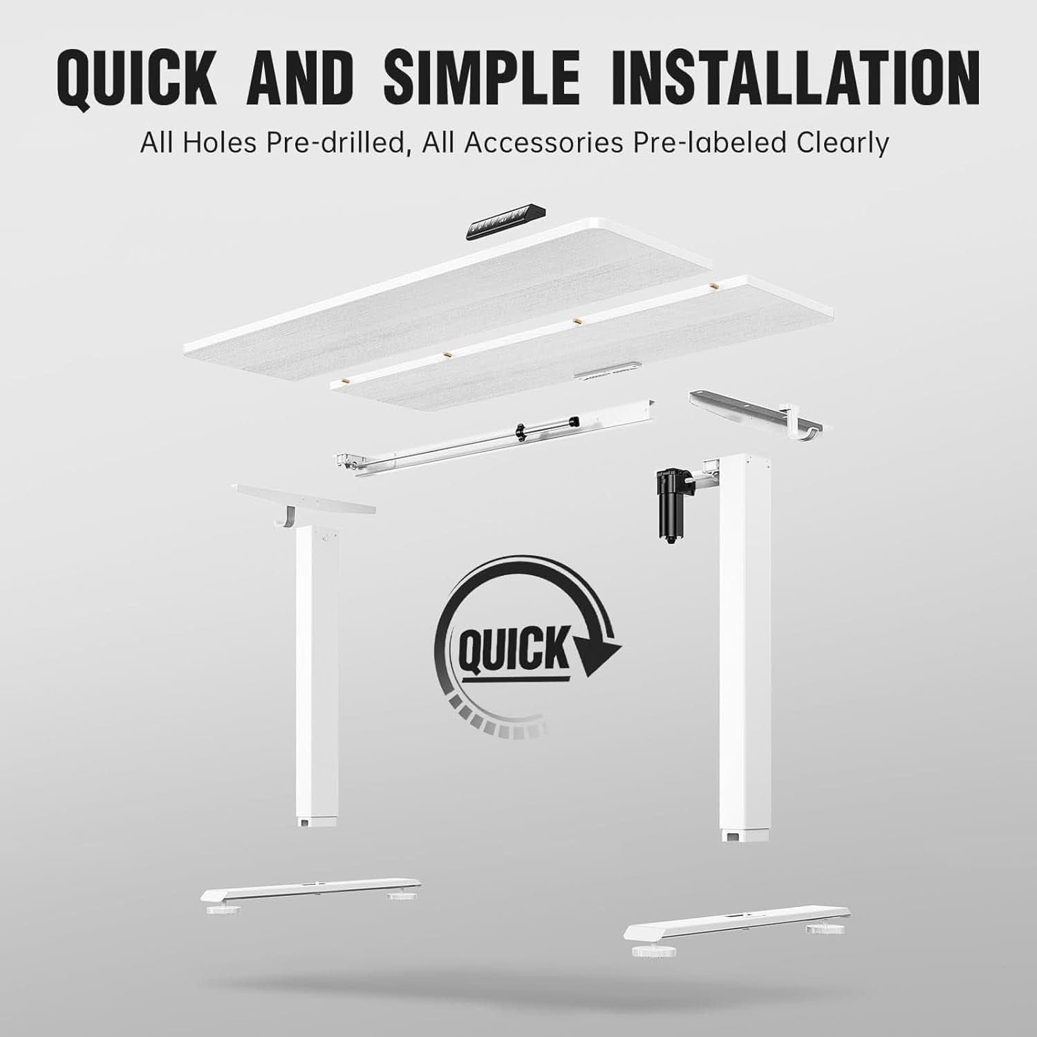47 Inch Electric Standing Desk Height Adjustable Ergonomic