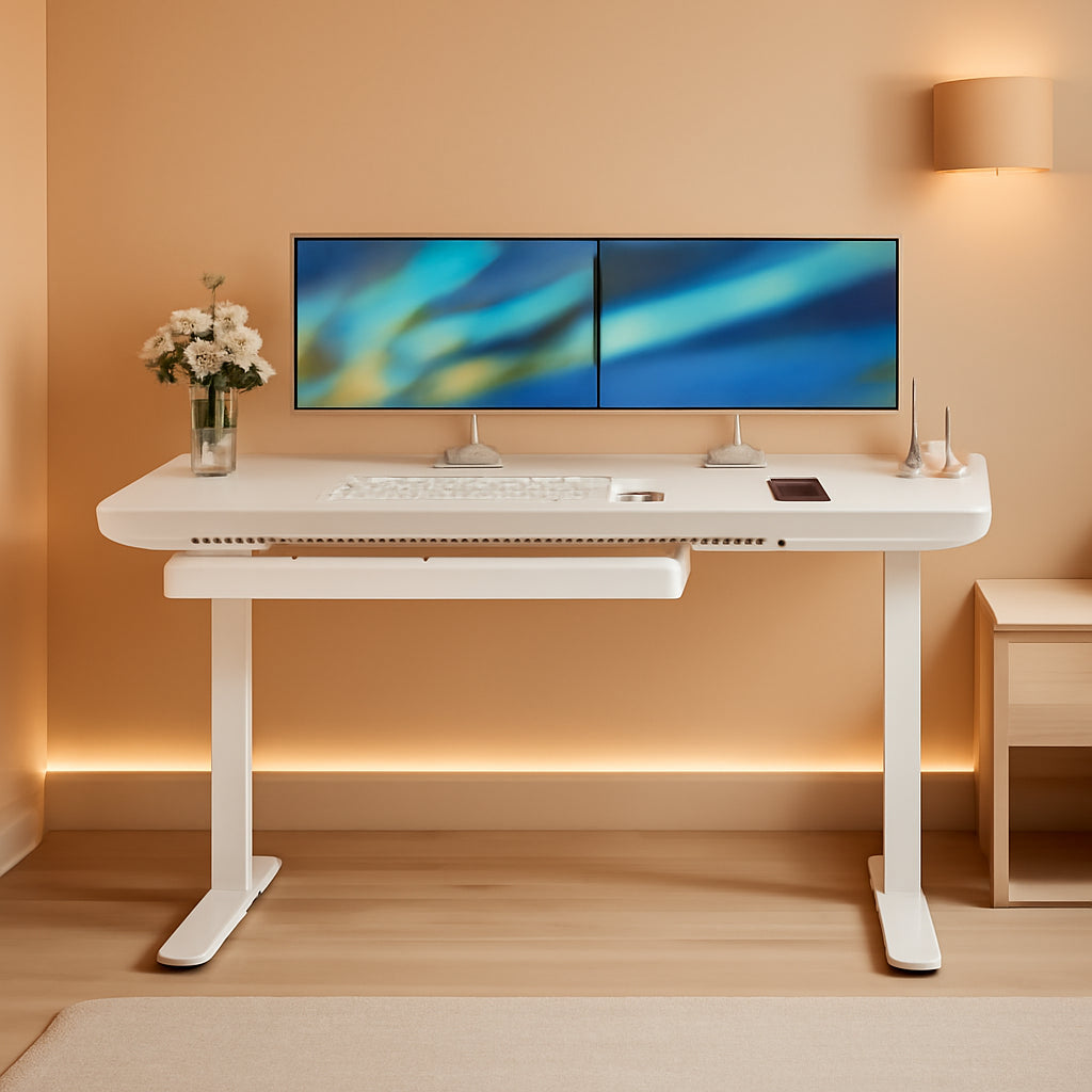 48 Inch Electric Standing Desk With USB Ports White