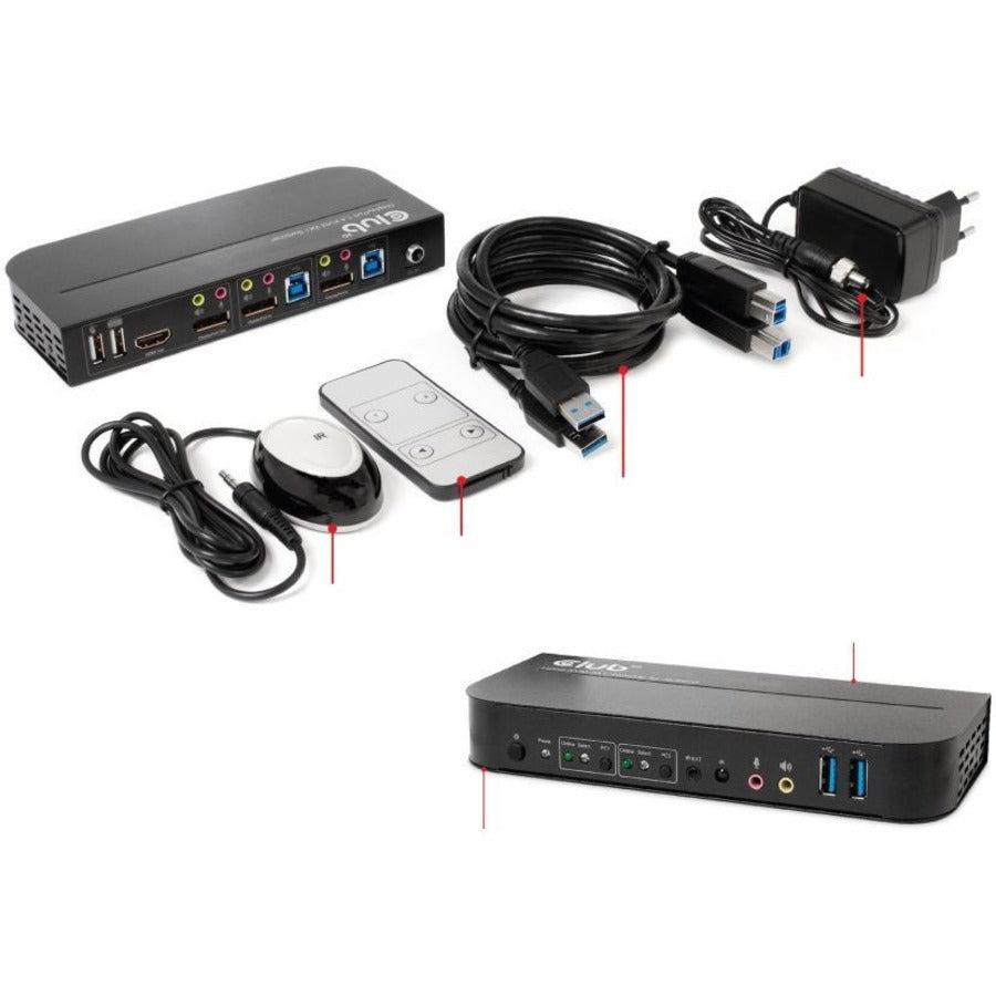 4K DisplayPort KVM Switch - CLUB 3D CSV-7210 Dual Monitor HDMI 2.0 | TecISoft