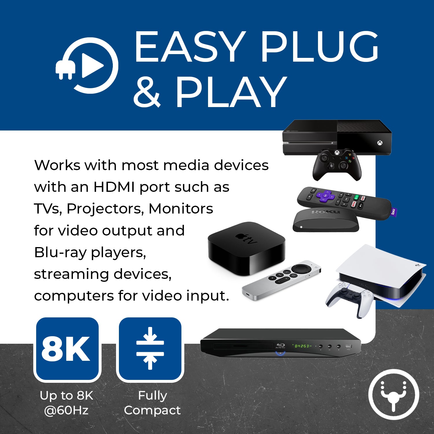 4K HDMI Bi-direction 1x2 Splitter, 2x1 Switch v2.0 4Kx2K@60Hz (UHDS-212)
