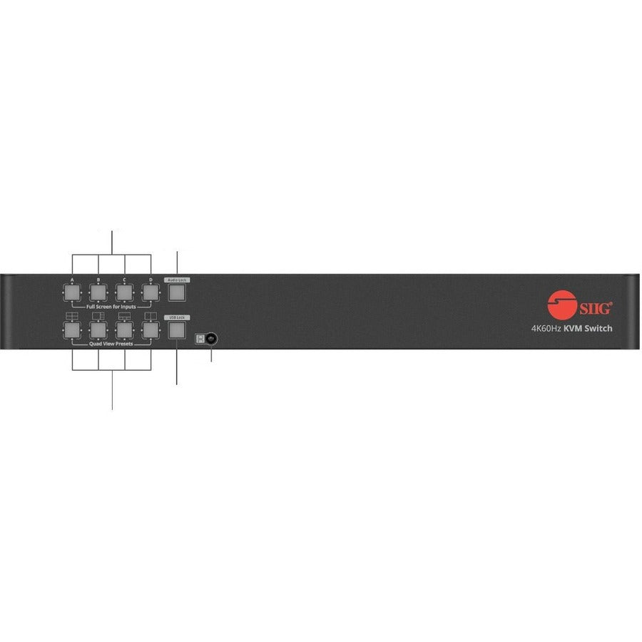 4K HDMI KVM Switch - Professional Quad-View Display Processor | SIIG CE-KV0J11-S1