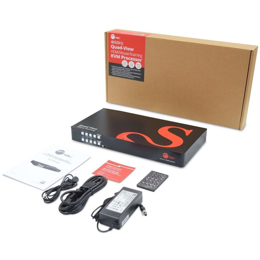 4K HDMI KVM Switch - Professional Quad-View Display Processor | SIIG CE-KV0J11-S1