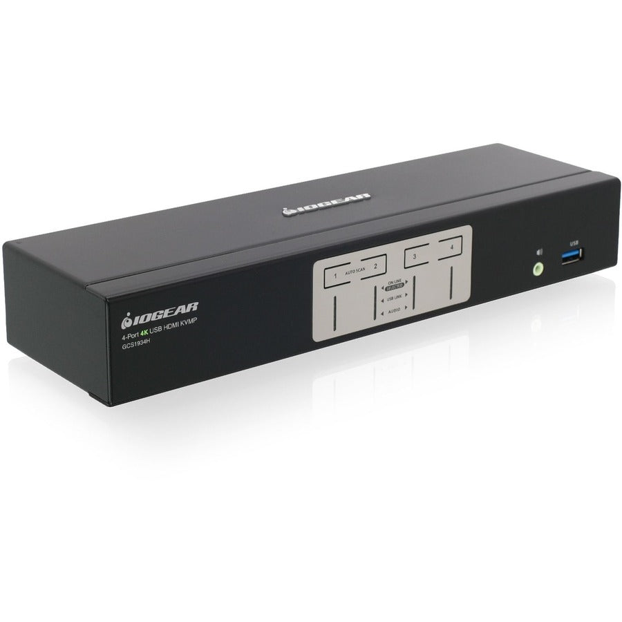 4K HDMI KVMP Switch - 4 Port USB 3.0 Hub Audio Desktop Solution | IOGEAR GCS1934H
