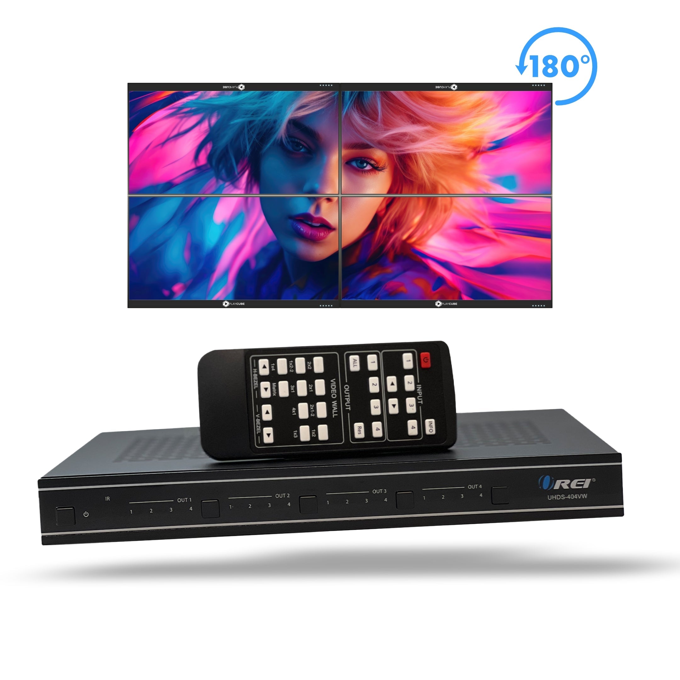 4K@60Hz 4x4 Seamless Matrix with Video Wall (UHDS-404VW)