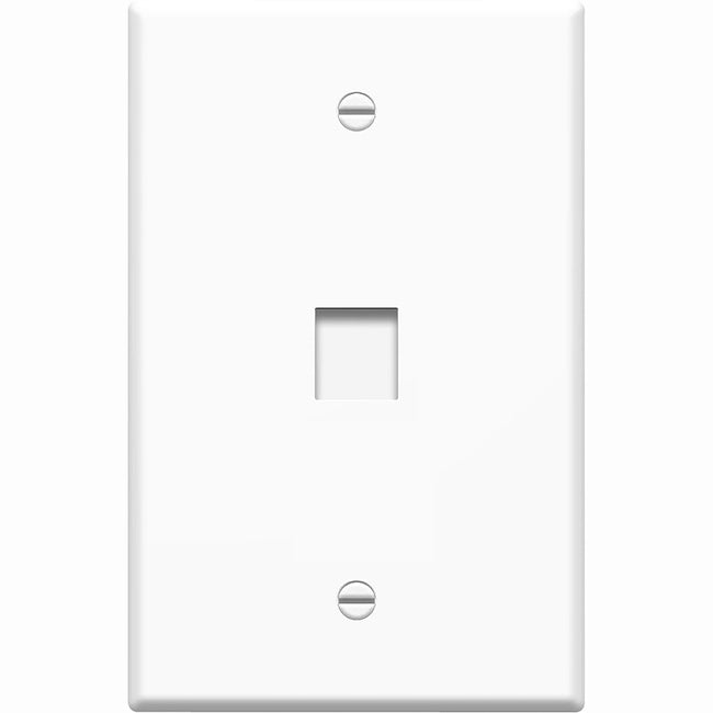 4XEM 1 Port/Outlet RJ45 Cat5/Cat6 Ethernet Wall Plate (White) 4XFP01KYWH