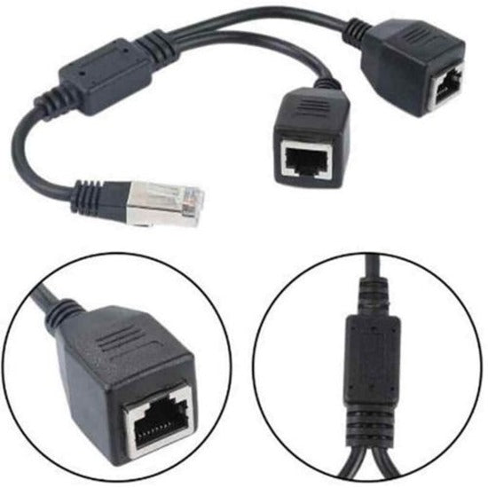 4XEM 2-to-1 RJ45 Splitter Cable Adapter - F/M- CAT5E 4XCAT5ESPLITTER