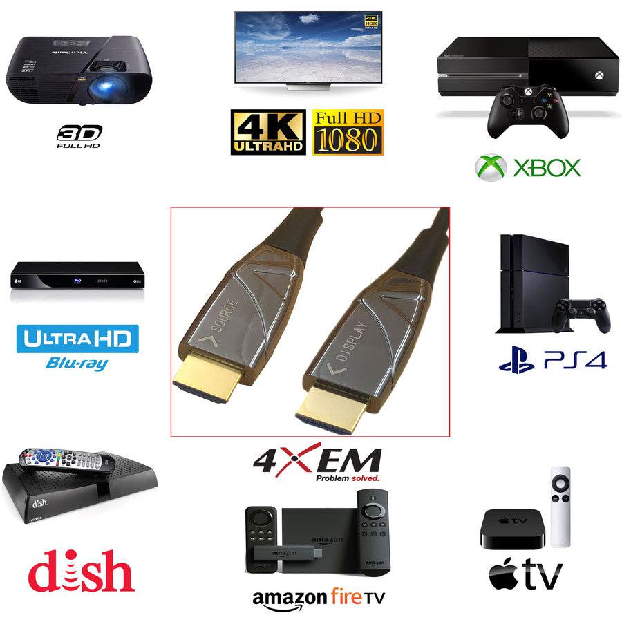 4XEM 20M 66FT Active Optical Fiber 2.0 HDMI 4XFIBERHDMI20M