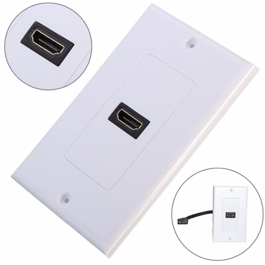 4XEM Single Outlet Female High Speed HDMI Wall Plate with 3D support 4XWALLHDMI1