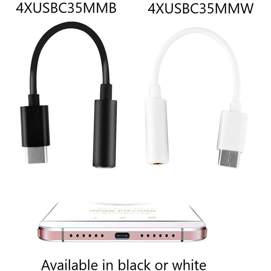 4XEM USB-C Male TO 3.5MM Female Adapter White 4XUSBC35MMW