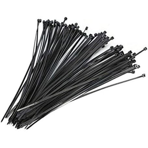 4Xem 100 Pack 8" Reusable Cable Ties - Black Medium Nylon/Plastic Zip Tie