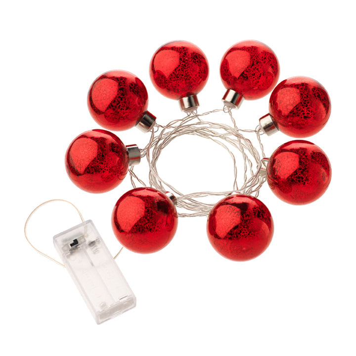 4.5 Foot Lighted Mercury Red Ball String Light