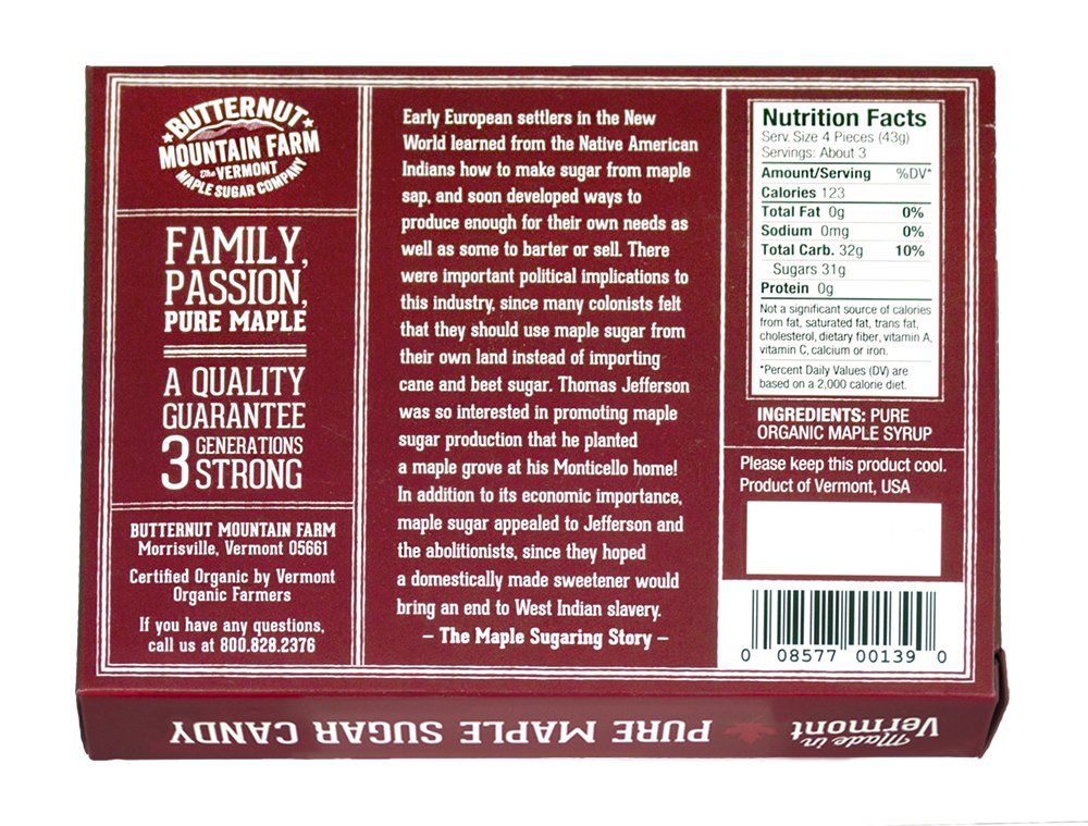 4.5 Ounce Maple Sugar Candy