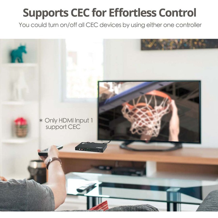 4x1 HDMI 4K60Hz Switch with ARC & Audio Extractor CE-H26211-S1