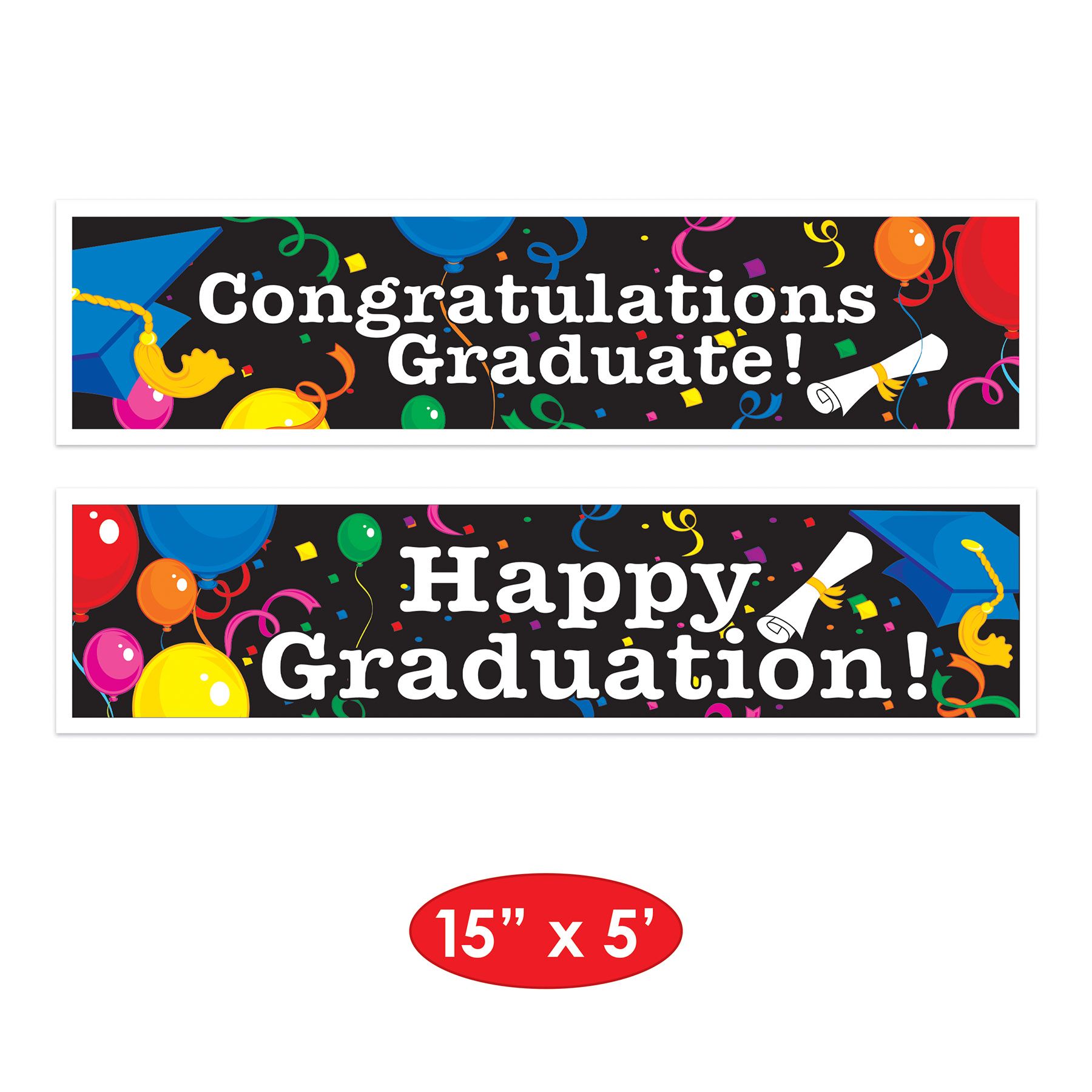 5 Foot Graduation Banners - Set of 2