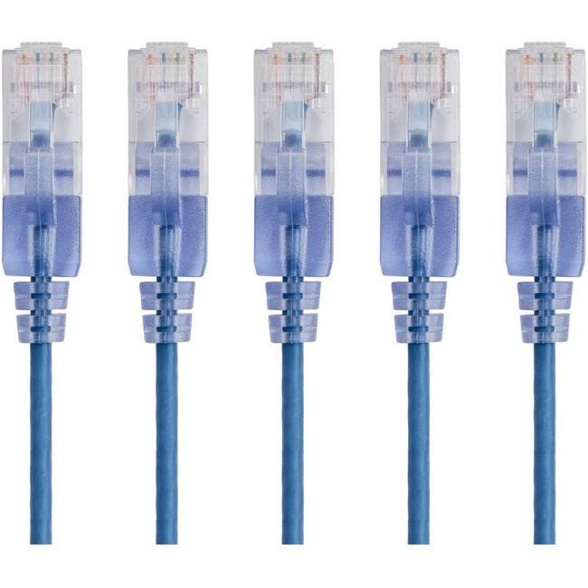 5-Pack, Slimrun Cat6A Ethernet Network Patch Cable, 5Ft Blue