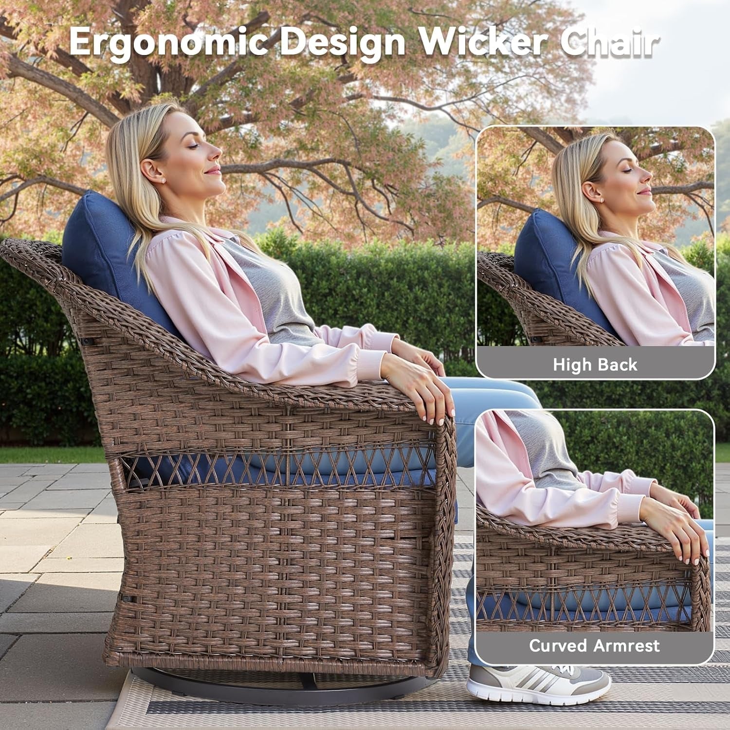 5-Piece Conversation Set in Dark Gray All-Weather Wicker