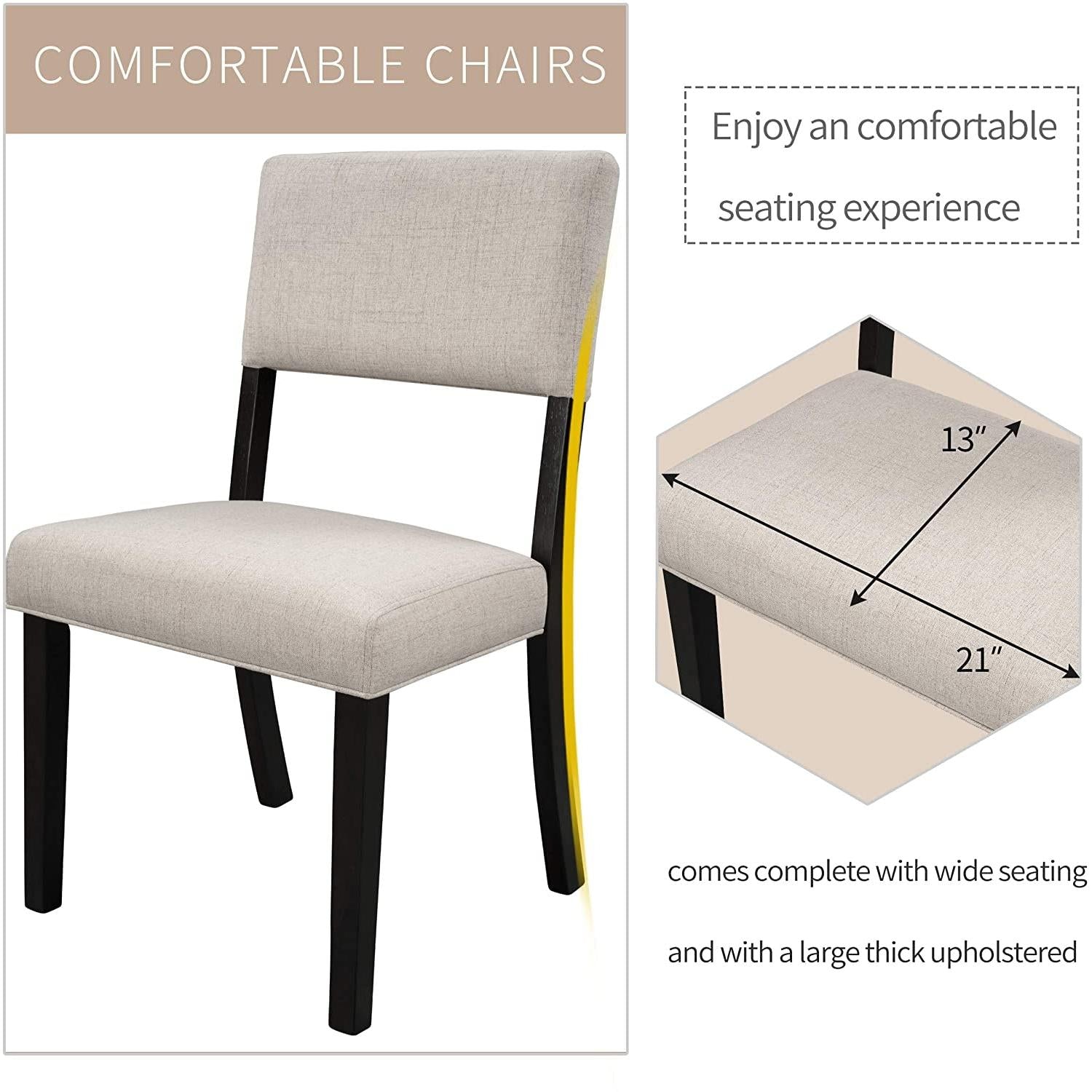 5-Piece Dining Set With Round Table And Upholstered Chairs