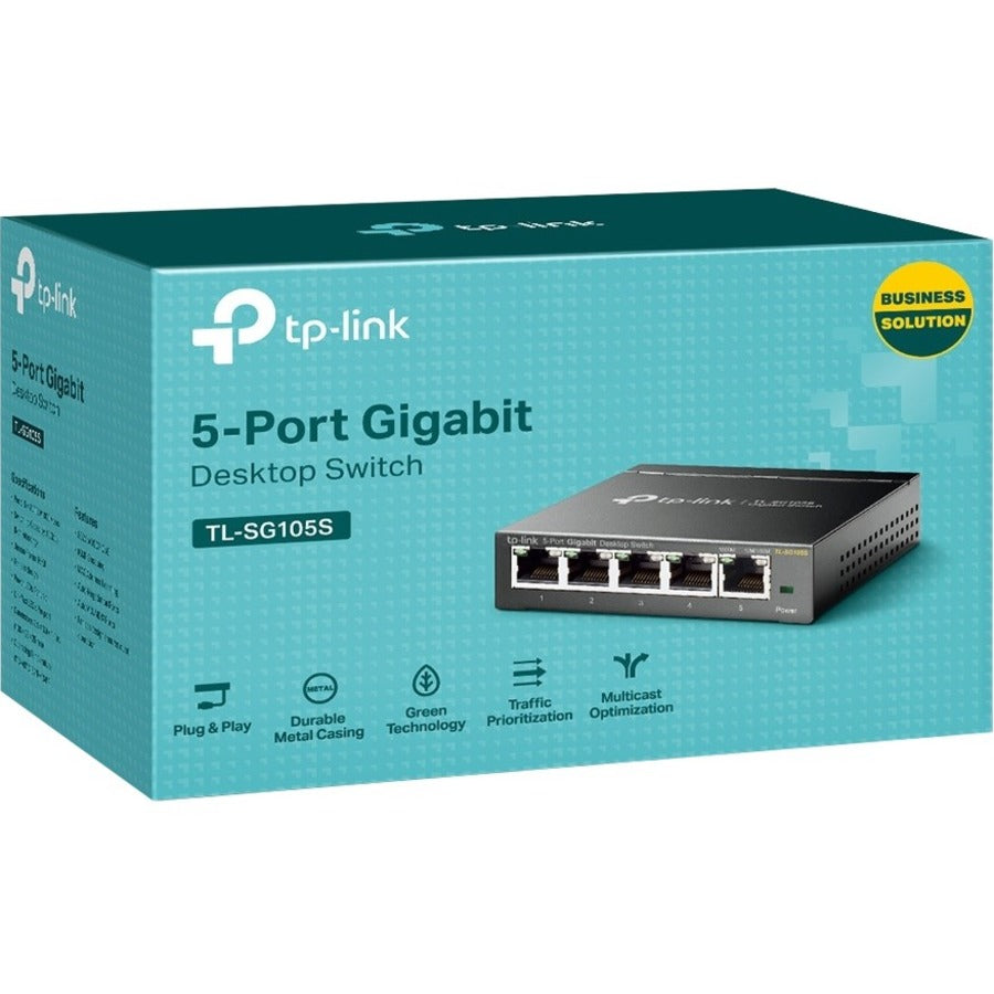 5-Port Gigabit Desktop Switch - Metal Housing Ethernet Switch | TeciSoft TL-SG105S