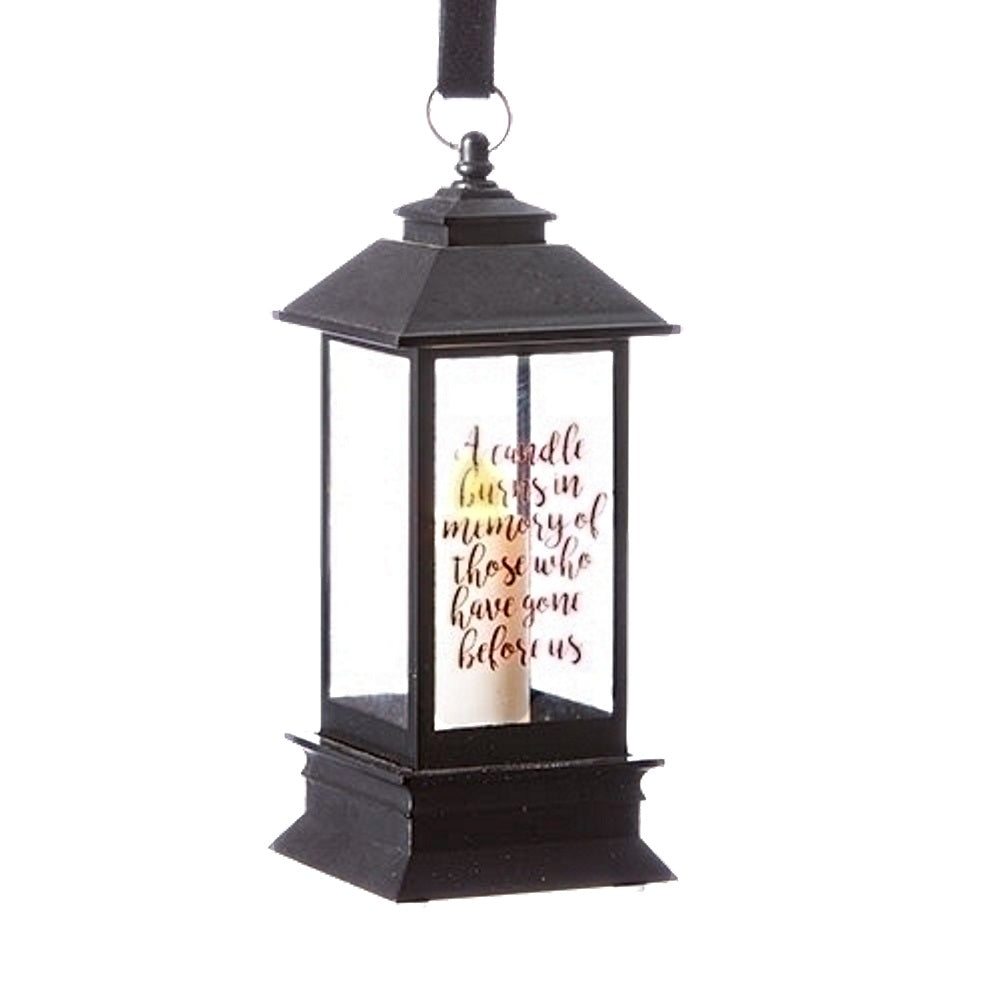 5 inch Black Memorial Lantern with LED Candle