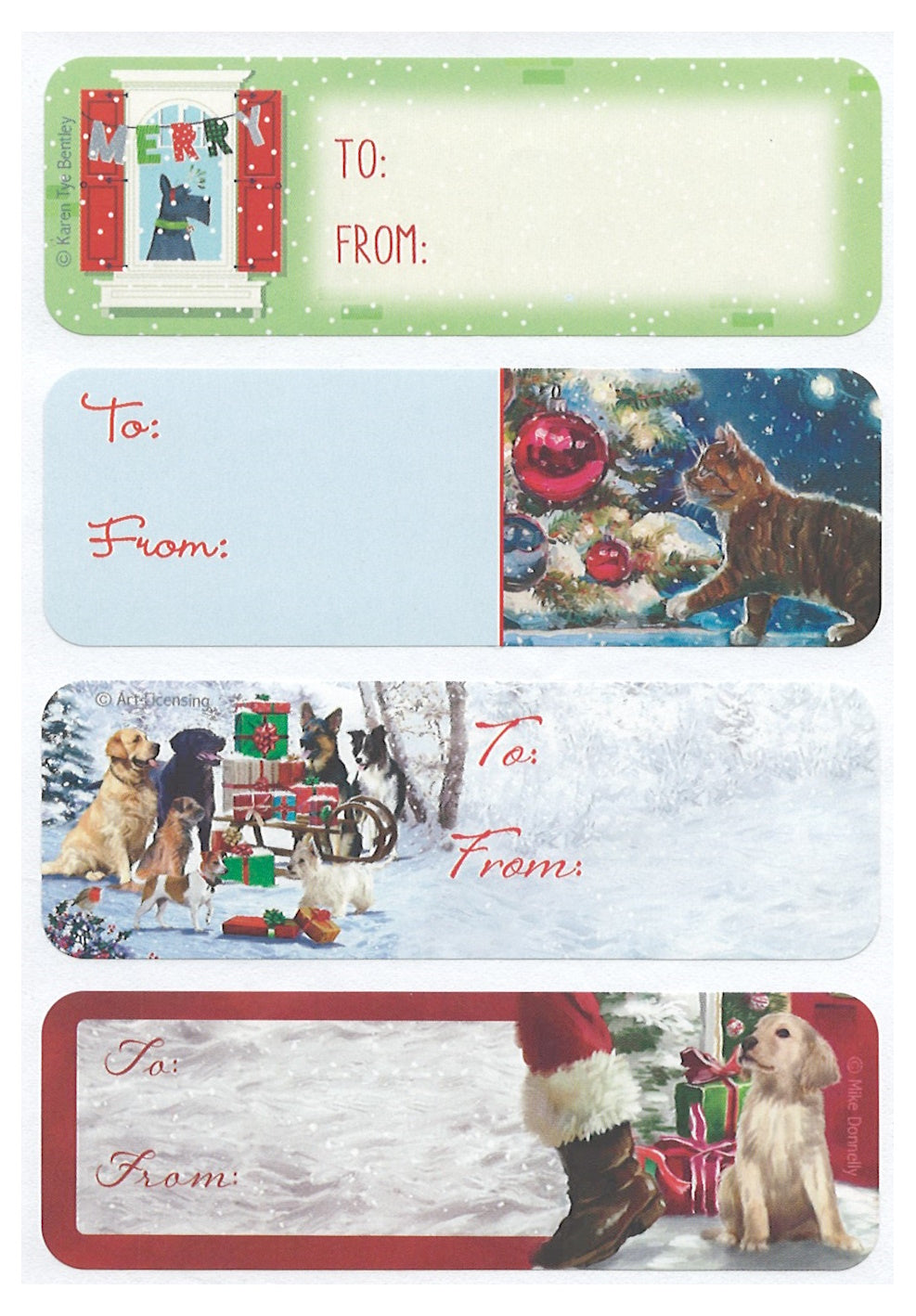 50 Count Peel and Stick Gift Tags - For the Love of Pets