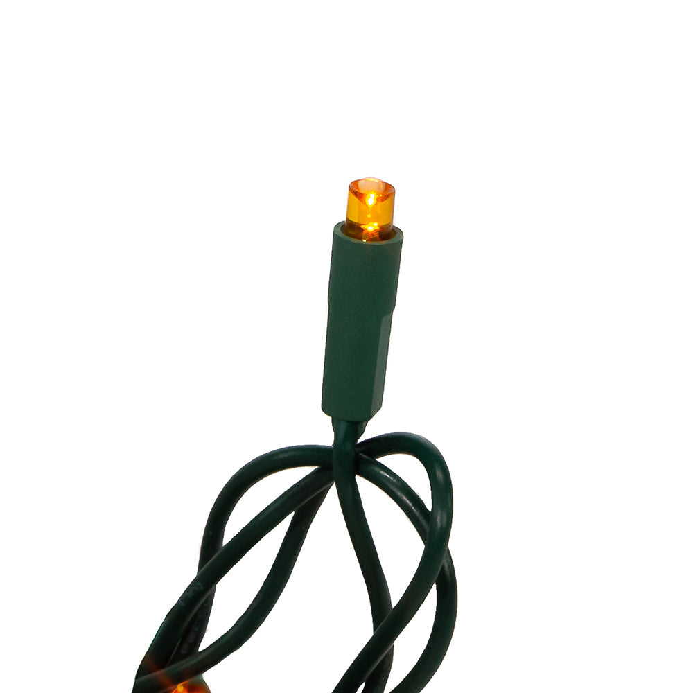 50-Light 5MM Amber Green Wire Light Set