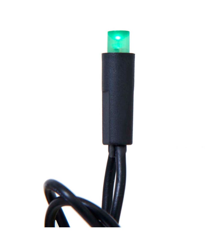 50-Light 5mm Green Frost LED Black Wire Light Set