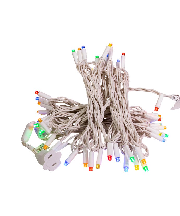 50-Light 5mm Multi-Color Twinkle LED White Wire Light Set