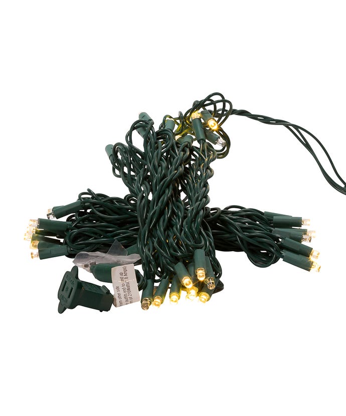 50-Light 5mm Warm White Twinkle LED Green Wire Light Set
