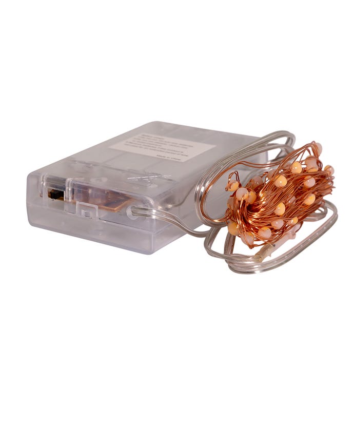 50-Light Battery-Operated Classic White Superbright LED Light Set