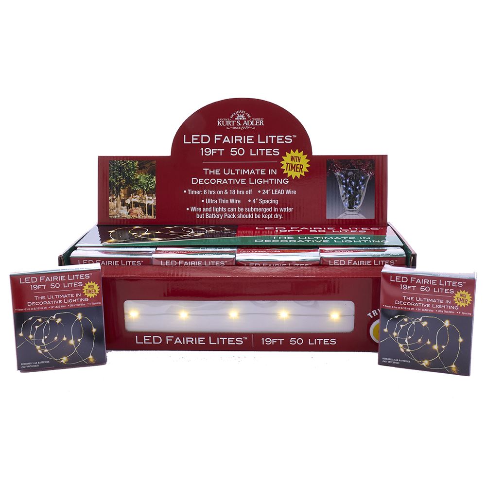 50-Light Battery-Operated LED Fairie Light Set - Warm White