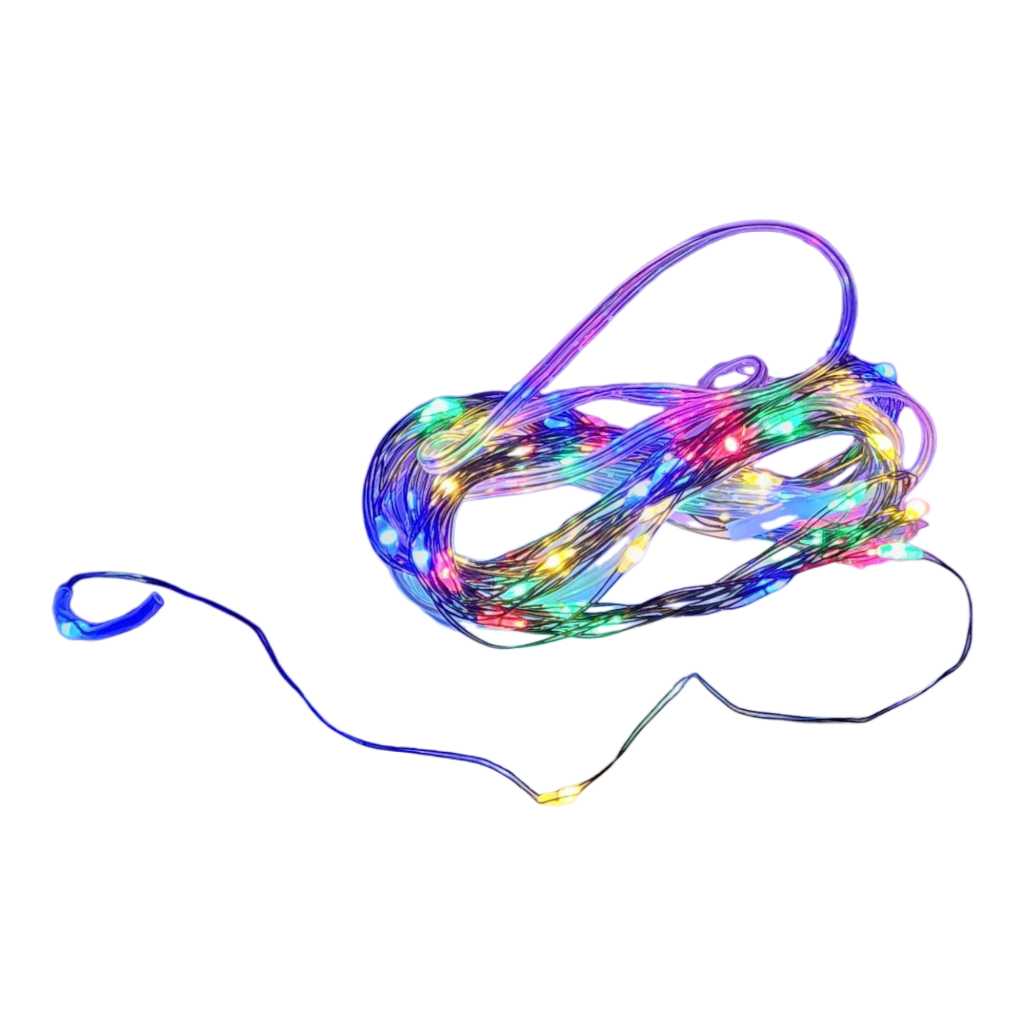 50-Light Battery-Operated Multicolored LED Green Wire Fairy Lights