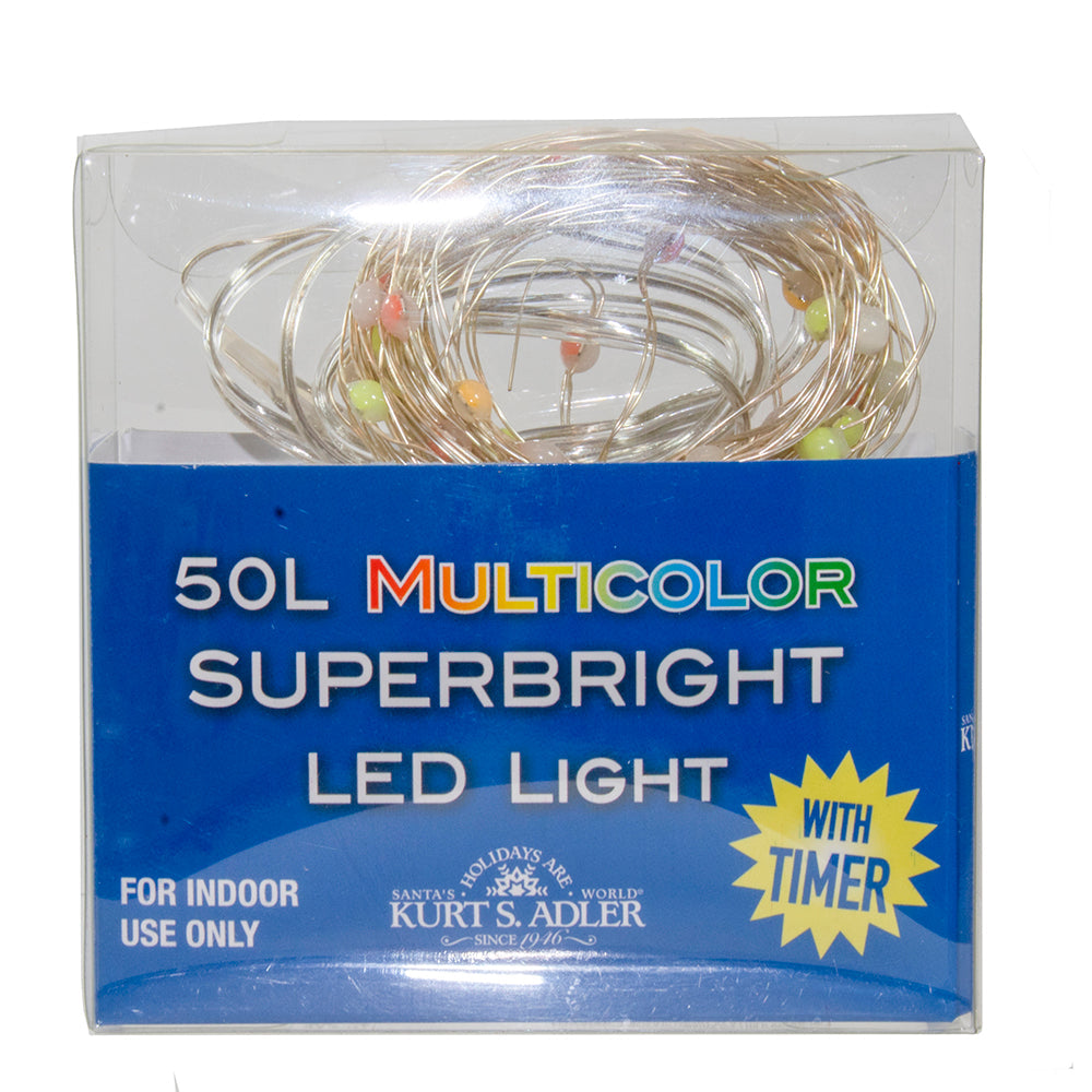 50-Light Battery-Operated Multicolored Superbright LED Light Set