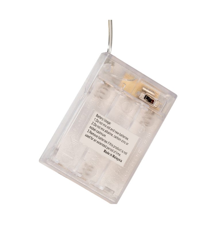 50-Light Battery-Operated Warm White Twinkle Fairy Silver Wire Lights