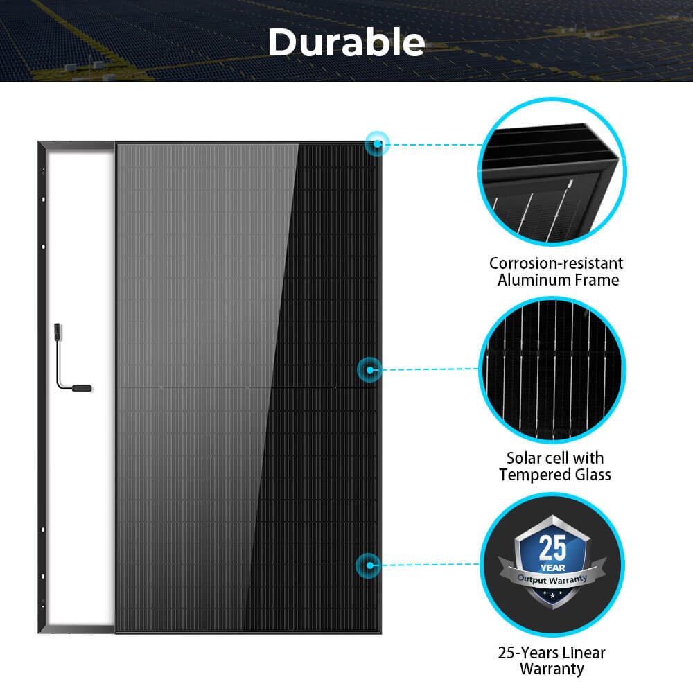 500W MONO BLACK PERC SOLAR PANEL FULL PALLET (32 PANELS) UL 61730 CEC Listed