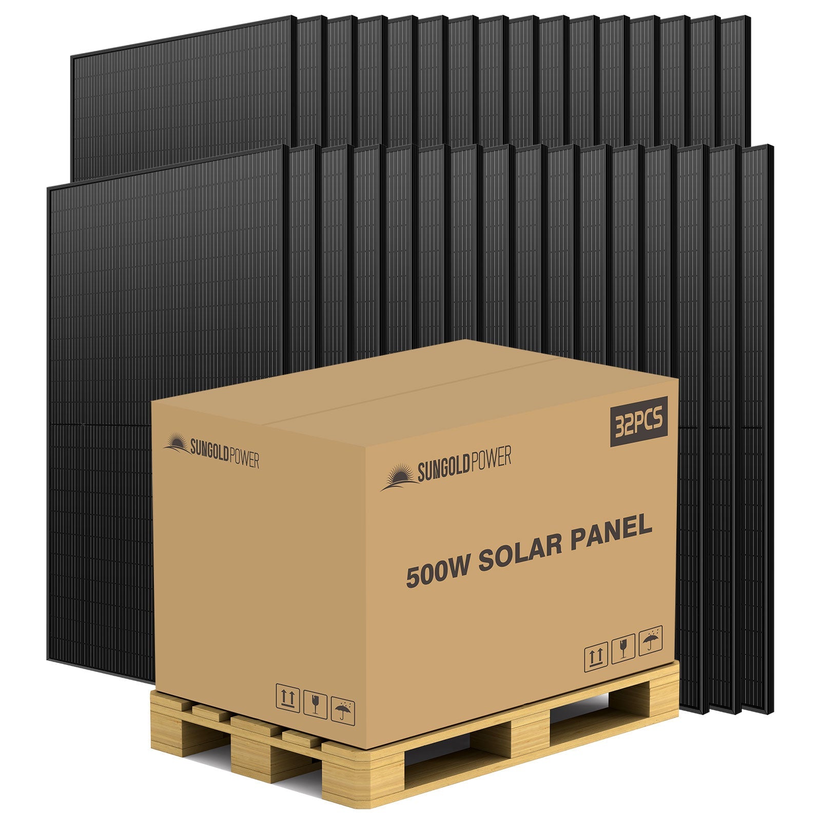 500W MONO BLACK PERC SOLAR PANEL FULL PALLET (32 PANELS) UL 61730 CEC Listed