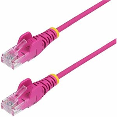 50FT PINK SLIM CAT6 ETHERNET CABLE, SNAGLESS, 100W POE, UTP, LSZH, 28AWG BARE CO