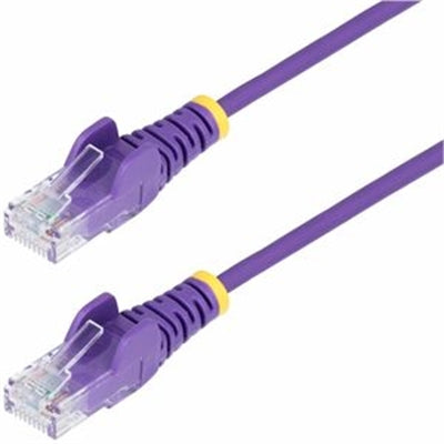 50FT PURPLE SLIM CAT6 ETHERNET CABLE, SNAGLESS, 100W POE, UTP, LSZH, 28AWG BARE