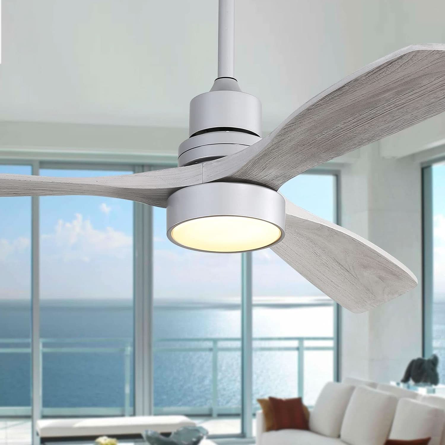 52 Inch Ceiling Fan With Lights Remote Quiet DC Motor